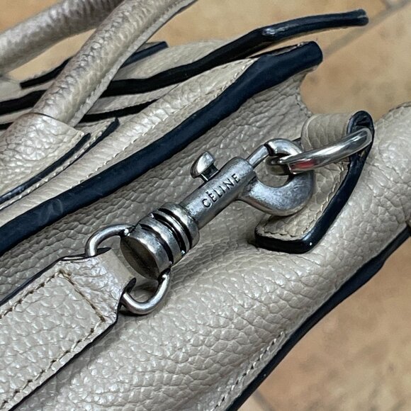 Celine Nano Luggage Tote handbag in Gray leather Broken Strap AS IS - Picture 10 of 16
